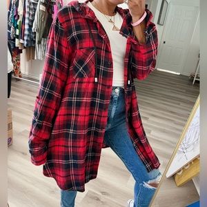 12- Hooded red/black flannel